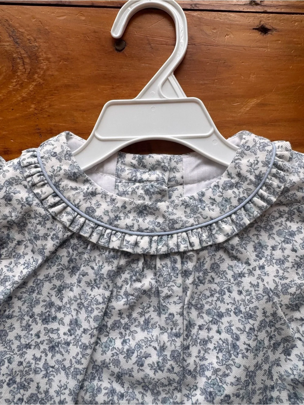 Anavini Blue Floral Diaper Cover Dress